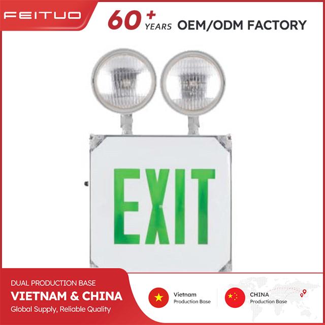 Wall Mountable Exit Sign Emergency Light Combo