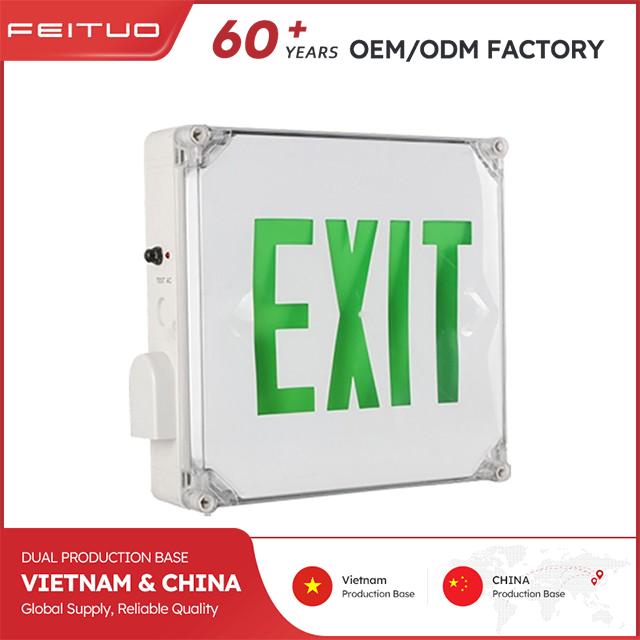 Outdoor Waterproof LED Exit Sign (WET location, Green Letters)