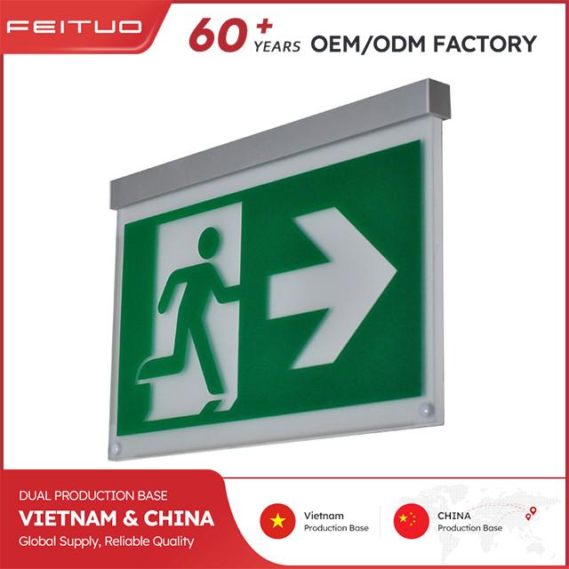 Aluminium Single Face Ceiling Recessed Mounted Exit Signs