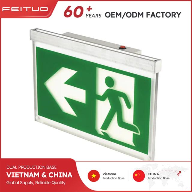 Aluminium Single Face Ceiling Recessed Mounted Exit Signs