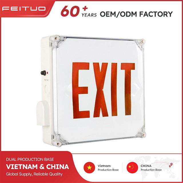 Outdoor Waterproof LED Exit Sign (WET location, Red Letters)