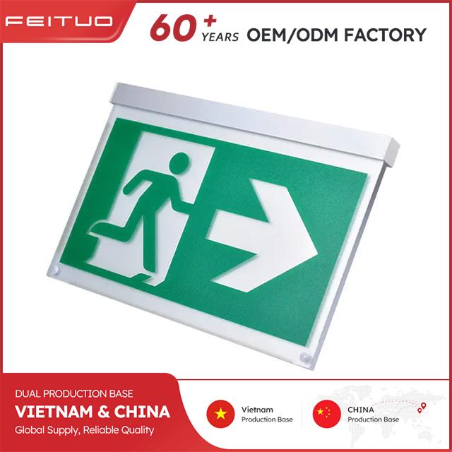 Aluminium Single Face Ceiling Recessed Mounted Exit Signs