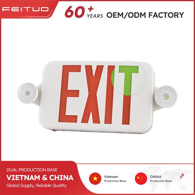 New Bi RED/GREEN Color LED EXIT Sign Emergency COMBO