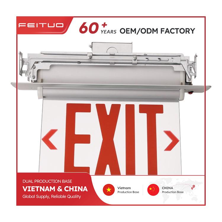 NEW YORK Single Face 8 Inches Aluminum Recessed Mounting LED RED EXIT SIGN