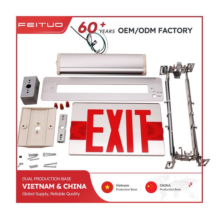 NEW YORK Single Face 8 Inches Aluminum Recessed Mounting LED RED EXIT SIGN