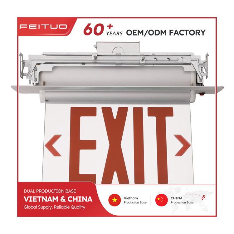 NEW YORK Single Face 8 Inches Aluminum Recessed Mounting LED RED EXIT SIGN