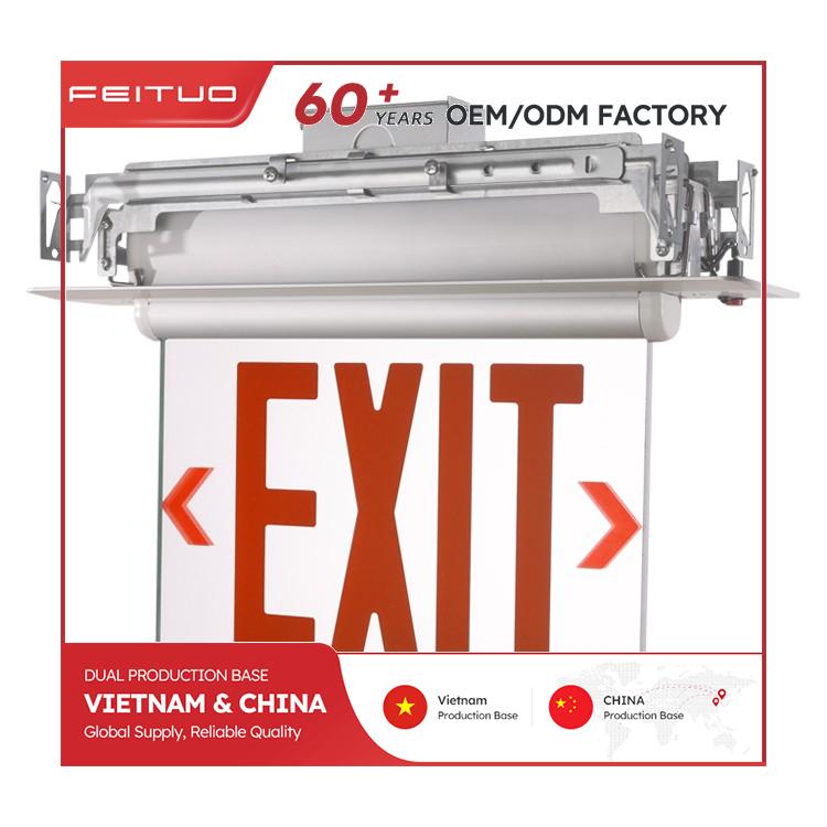 NEW YORK Single Face 8 Inches Aluminum Recessed Mounting LED RED EXIT SIGN