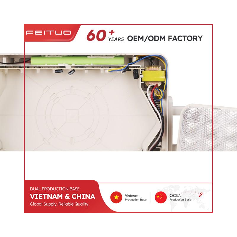 LED Combo EMERGENCY EXIT SIGN with LED Heads (Red Letters)