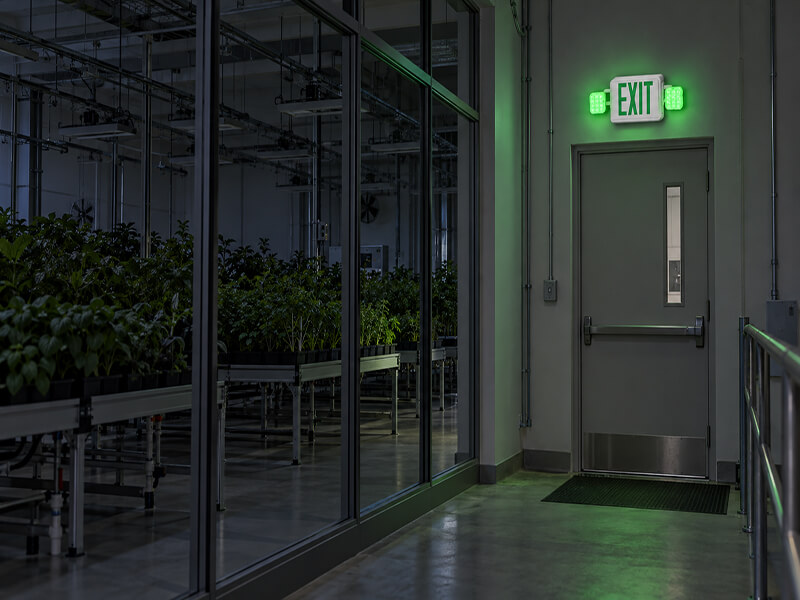 emergency exit sign combo