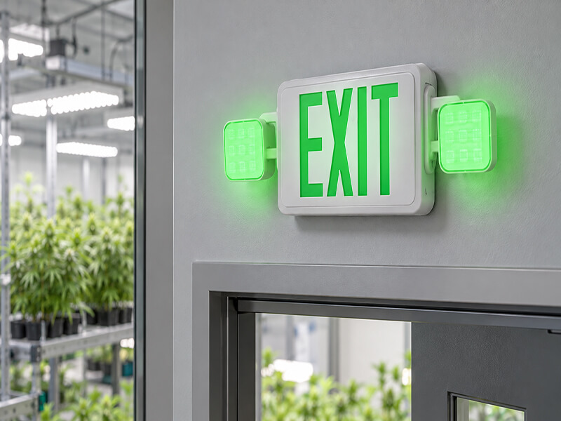emergency exit sign combo